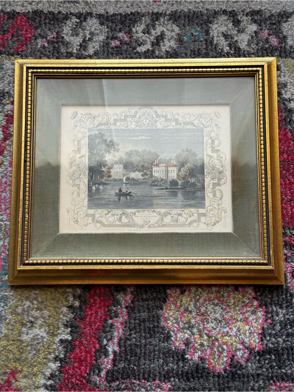 Gold Framed Vintage Rudolf Lesch Fine Arts, Inc. Views Olive by Tombleson